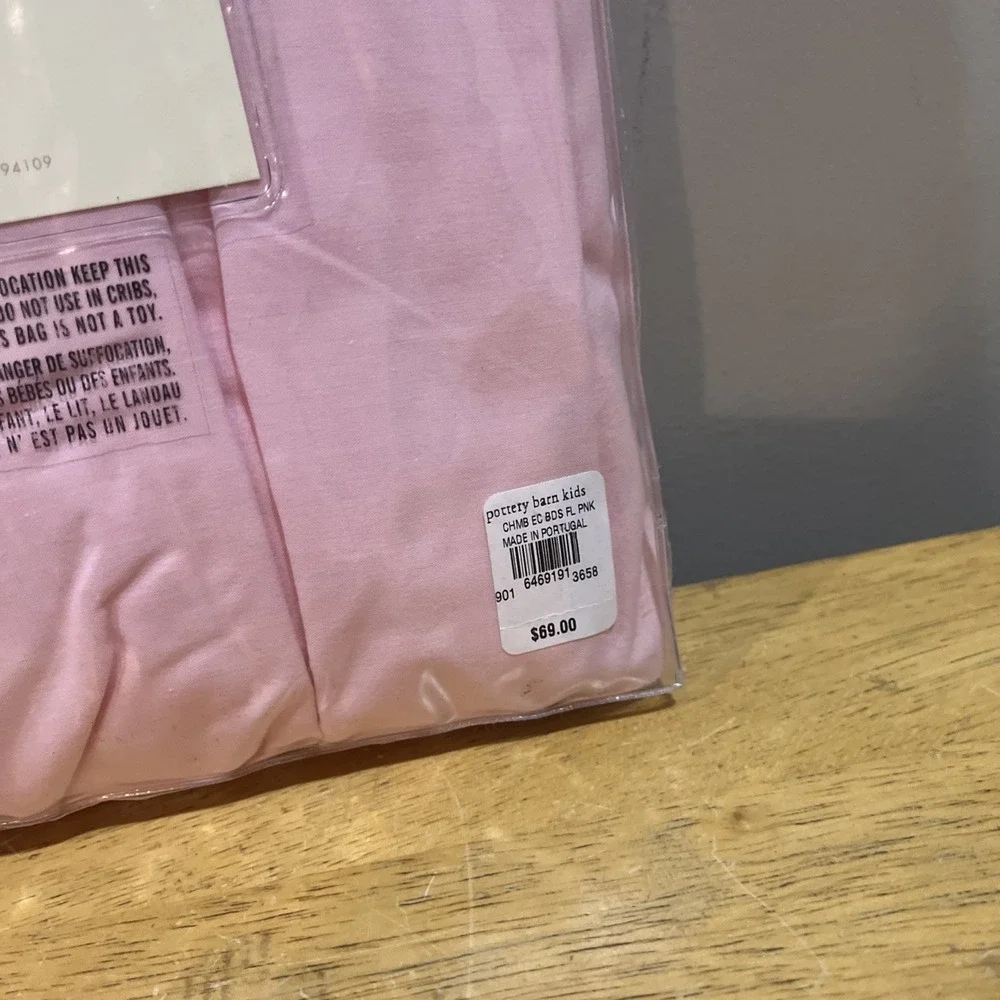 Pottery Barn‎ Kids Pink Chambray Full Bedskirt Gathered 